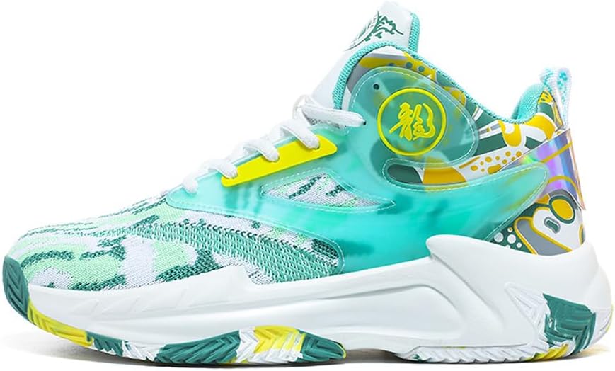 Unisex High Top Lightweight Fly-Weaving Running Jogging Sneakers Basketball Shoes for Youth