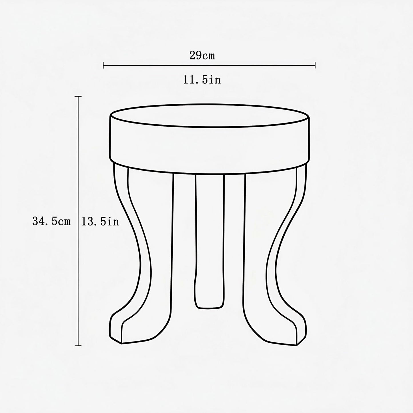 XQ-Gforward，Indoor Plant Stand, Wood Stool - Round Side Table - Handmade for Living Room, Bedroom, Entryway Decor