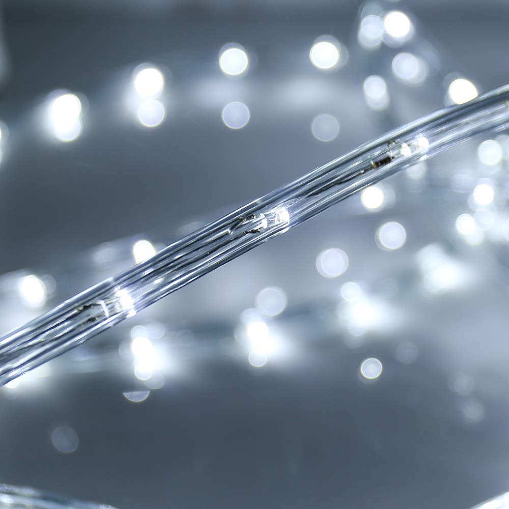 HuiZhen 100ft LED Rope Lights, 720Led White Rope Lights for Outside, Connectable Rope Light, Indoor Outdoor Rope Lights Waterproof for Party, Wedding, Background, Trees, Pool, Eaves Decorations