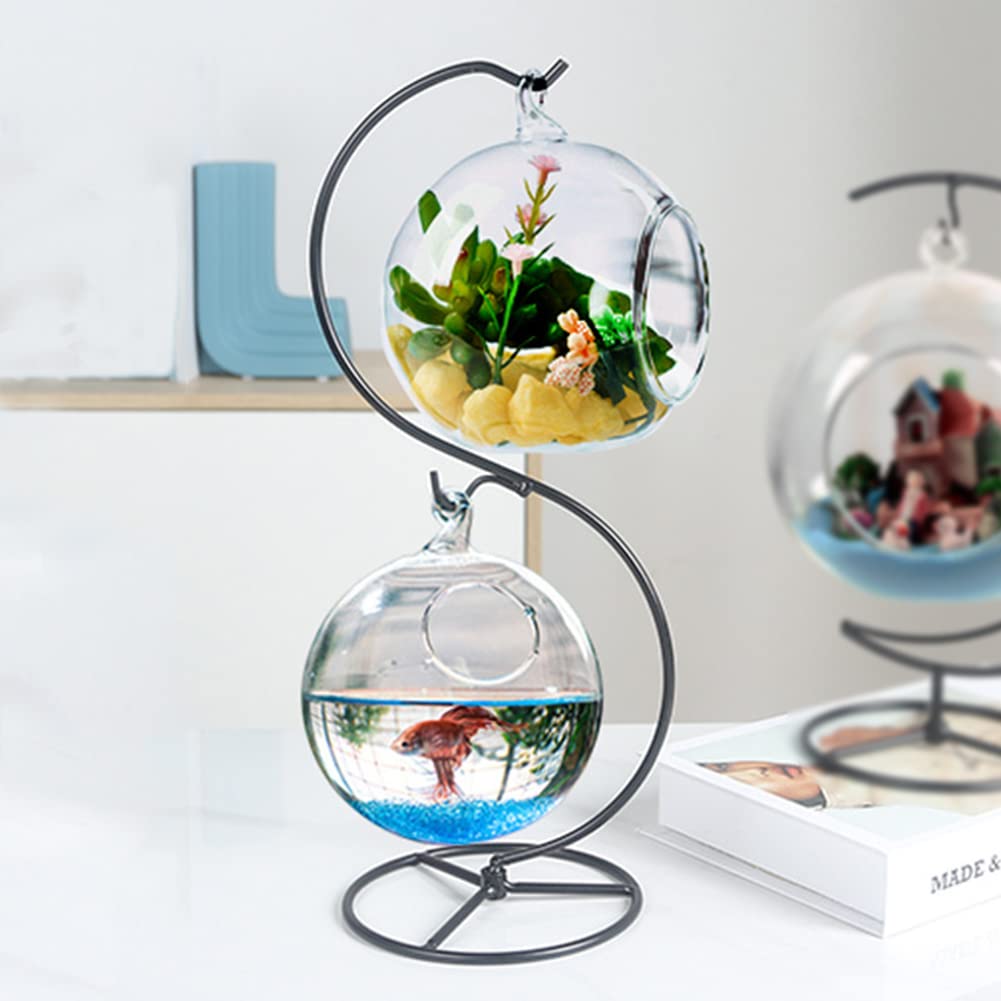 YY YEARCHY Ornament Display Stand Iron Pothook Stand for Hanging Globe Air Plant Terrarium, Witch Ball, Christmas Ornament and Home Wedding Decoration(13.4*4.9", 2PCS)