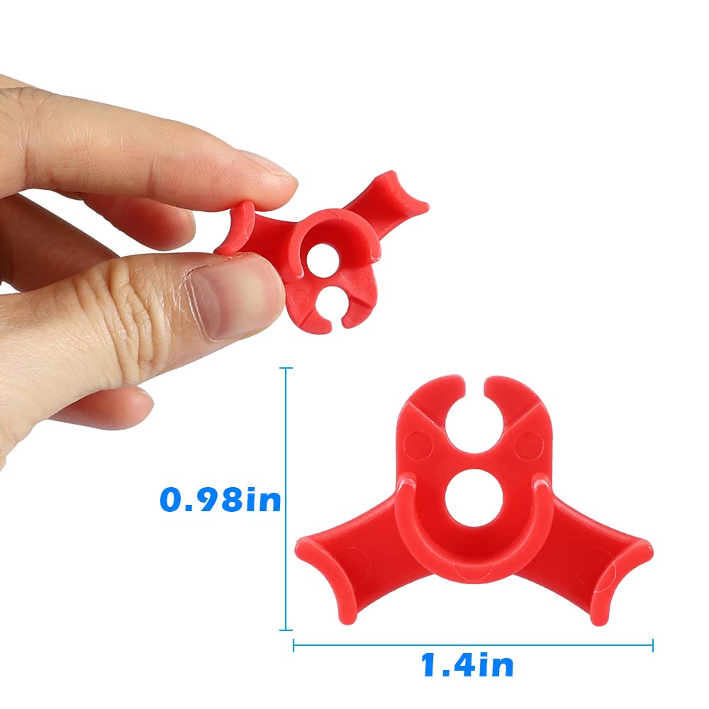 LucyPhy 60 Pack Plant Bender Angle Adjustable Plant Training Clips Low Stress Training Clips 90 Degrees Plant Stem(Circle Style,Red)