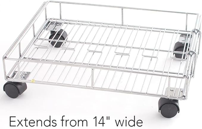 MSR Imports Expandable Rolling Metal Storage Basket-Home and Kitchen Storage Solution,Silver
