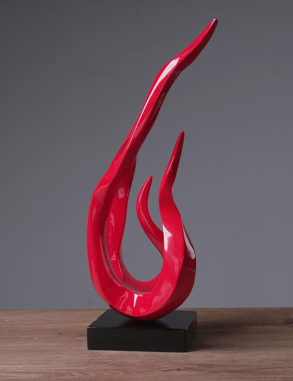 NENBOLEC Abstract Sculpture Decor Modern Art Gift Holy Flame Figurine Statue for Bookshelf Table Desktop Office Red 16.5 Inch