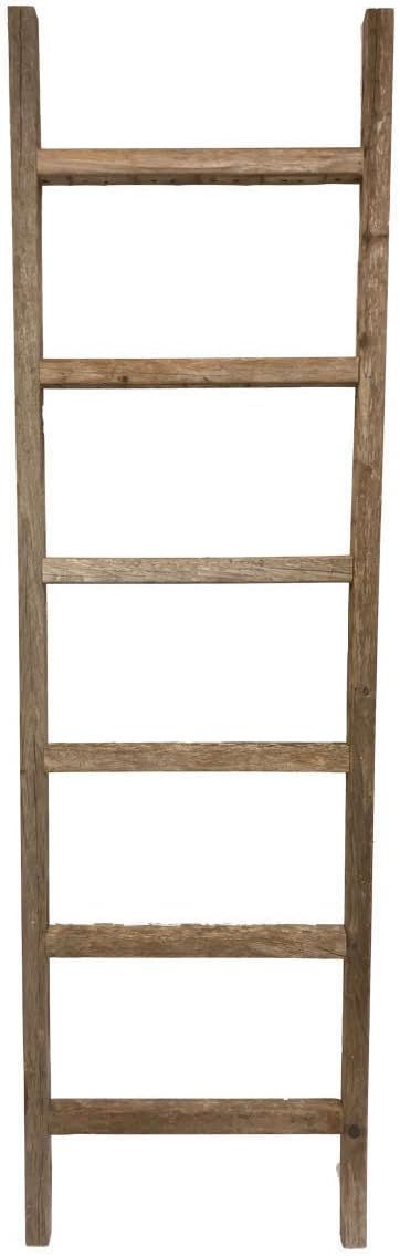 BARNWOODUSA Rustic Farmhouse Decorative Ladder - Our 6 ft Ladder can be Mounted Horizontally or Vertically and is Crafted from Upcycled Wood No Assembly Required Weathered Gray