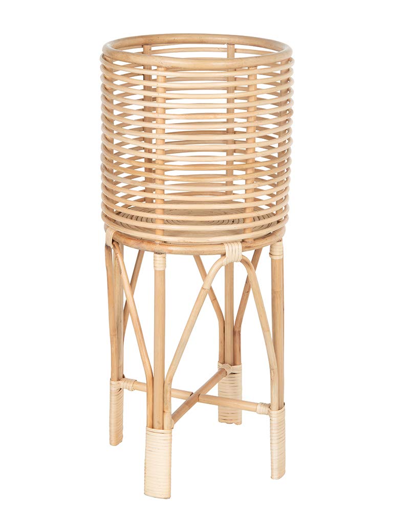 KOUBOO Rattan Indoor Plant Stand - Plant Holder, Rattan Shelf, Tiered Plant Stand, Planter Display, Home Storage for Plant Pots, Medium, Natural Brown
