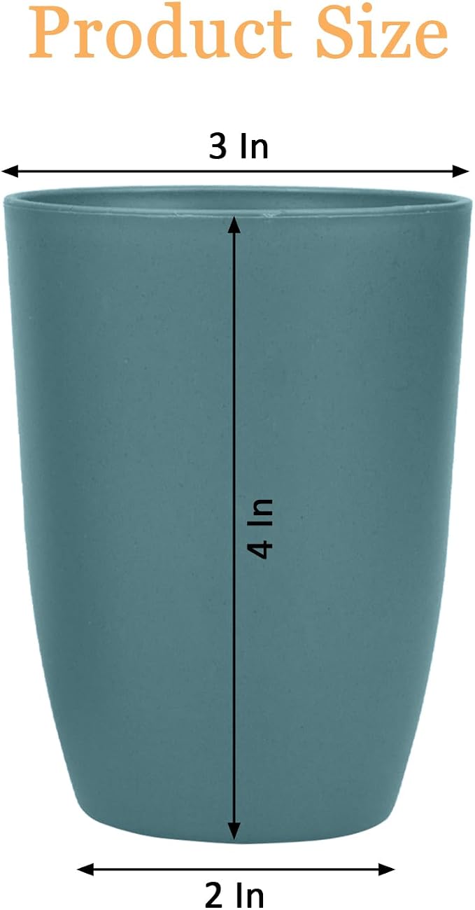 Wheat Straw Cups set of 4, Unbreakable Drinking Cup, Reusable Cups, Dishwasher Safe, 12 oz for Kitchen, Home, Office and Outdoor Use (Dark Green)