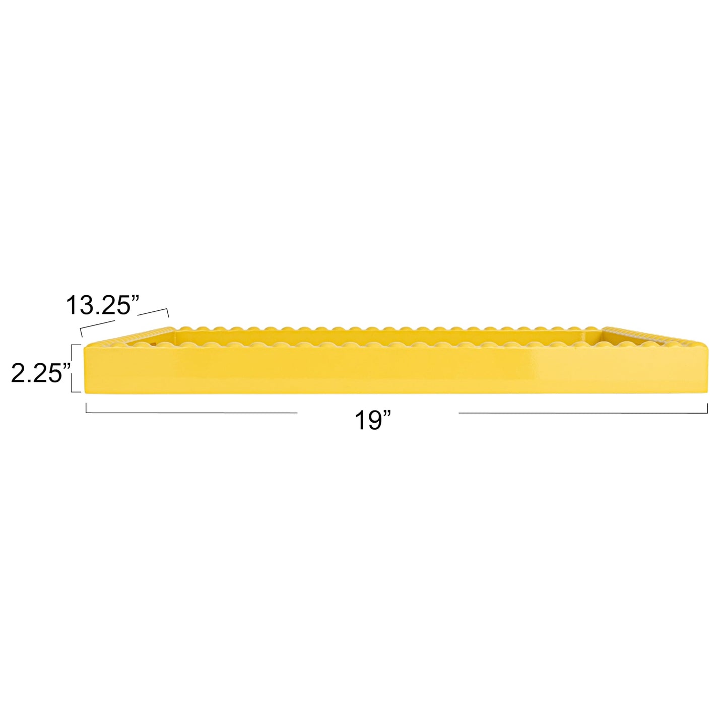 Creative Co-Op Sunny Wood Tray with Handles, Yellow