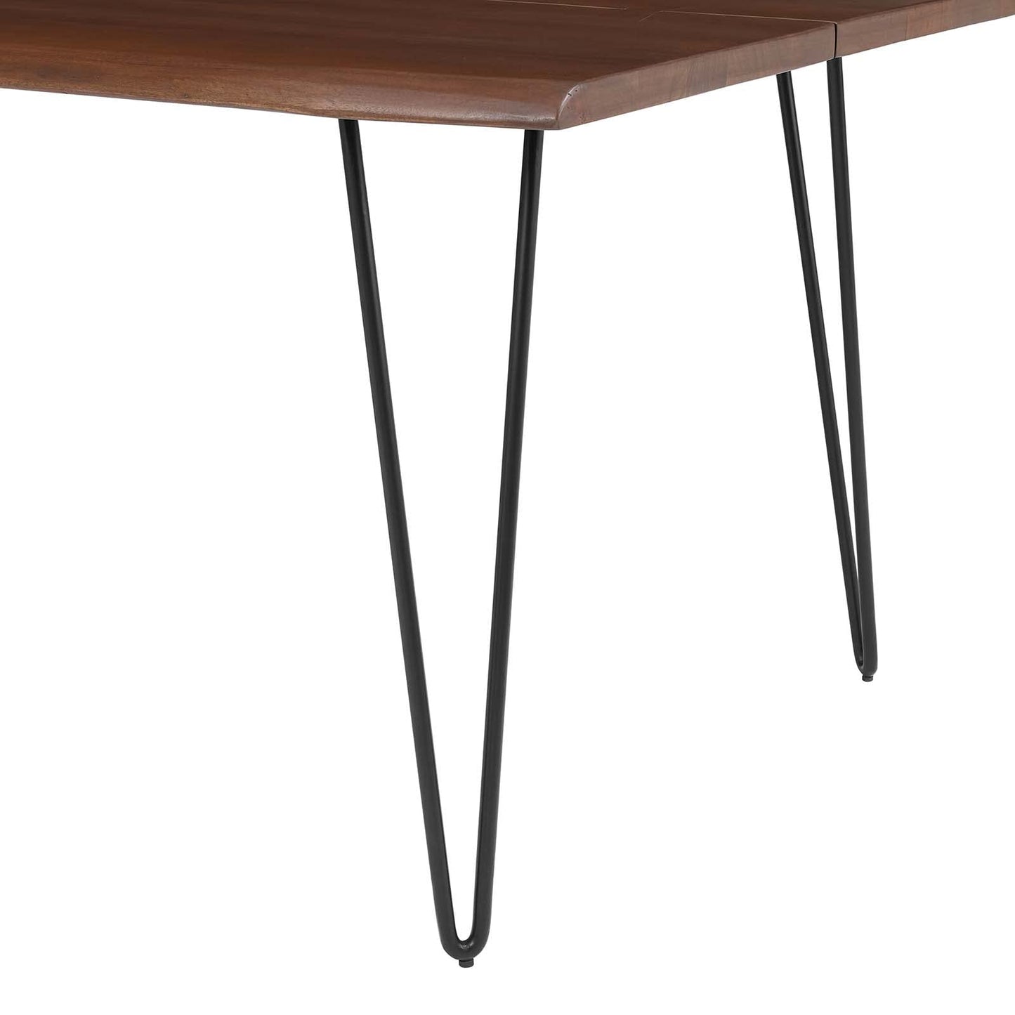 Modway Ardor 96" Live Edge Acacia Wood Rectangular Dining Table in Black Walnut