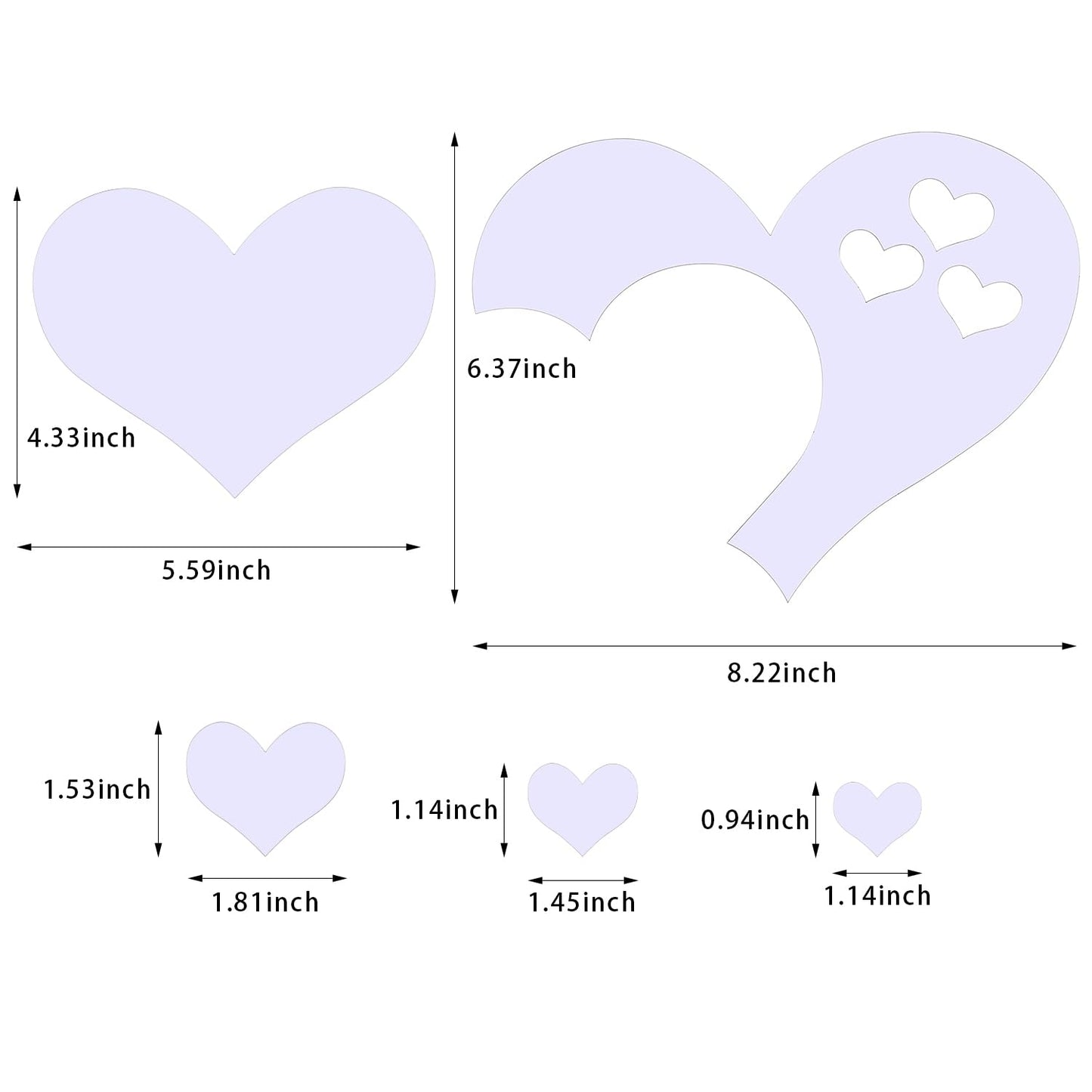 CCINEE 11 pcs Heart Shape Mirror Wall Sticker 3D Art Wall Decal Removable Mirror Wall Sticker for St. Valentine's Day Home Decoration