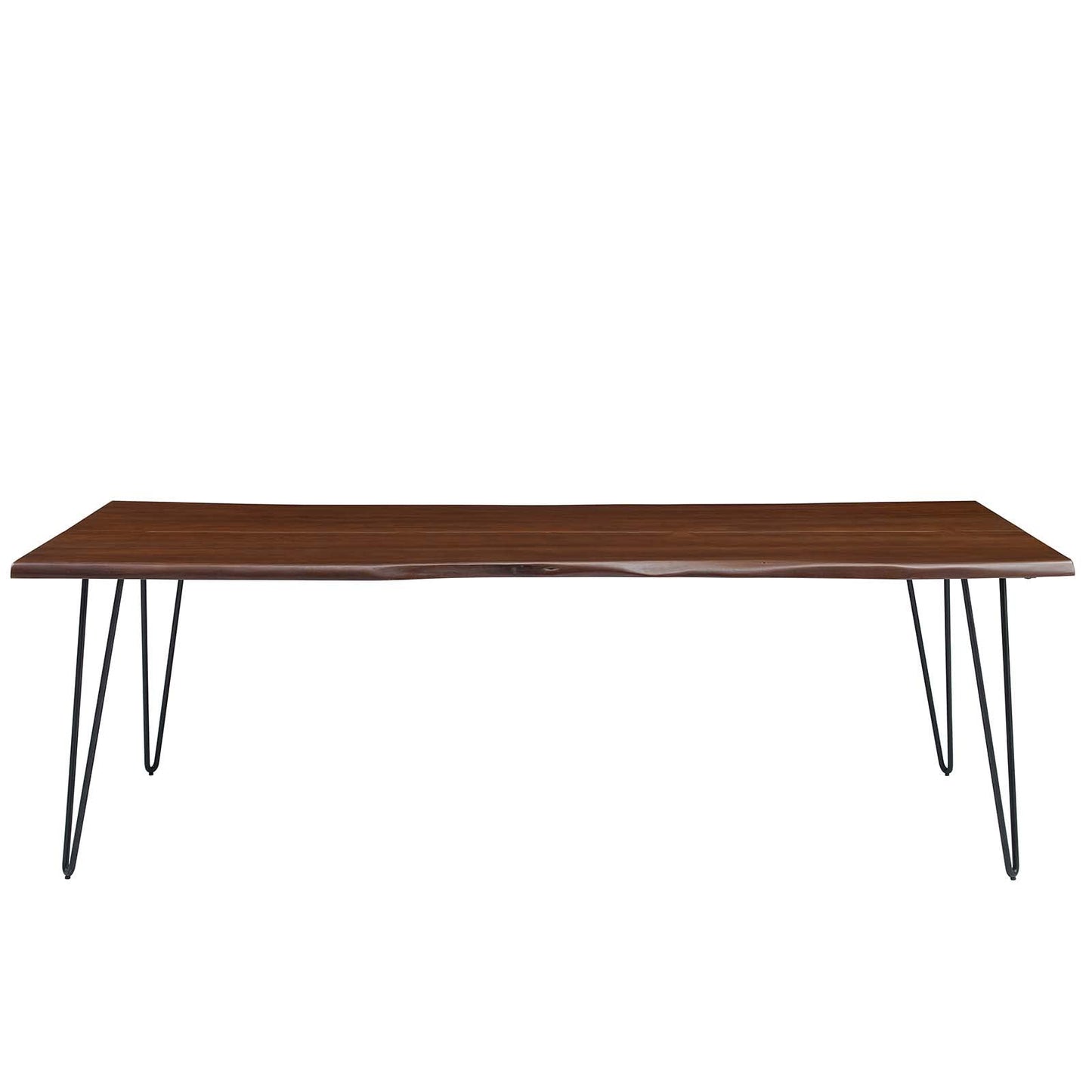 Modway Ardor 96" Live Edge Acacia Wood Rectangular Dining Table in Black Walnut