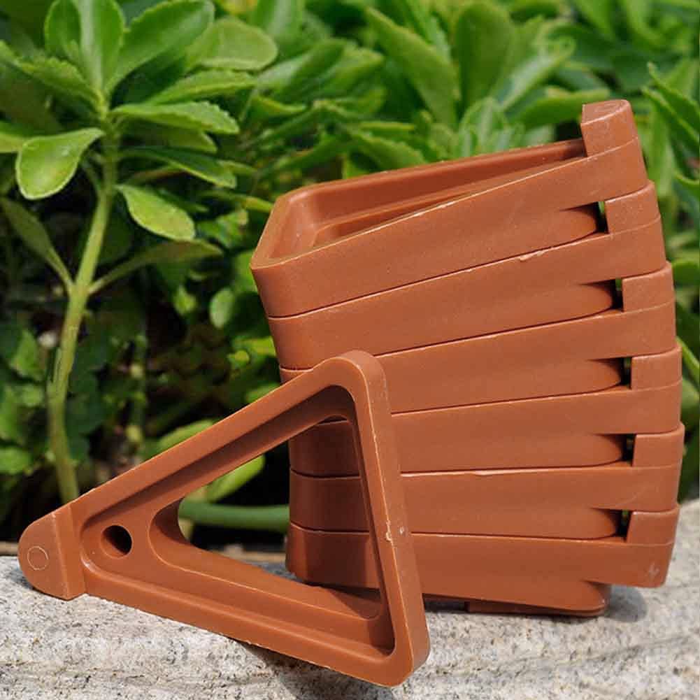 24pcs Plant Pot Feet, Invisible Flower Pots Risers, Breathable Pot Lifters Support, Flower Pots Foot Pads Plant Risers for Outdoor Garden Plants, Prevent Stains and Water Damage(COLOR:brick-red)
