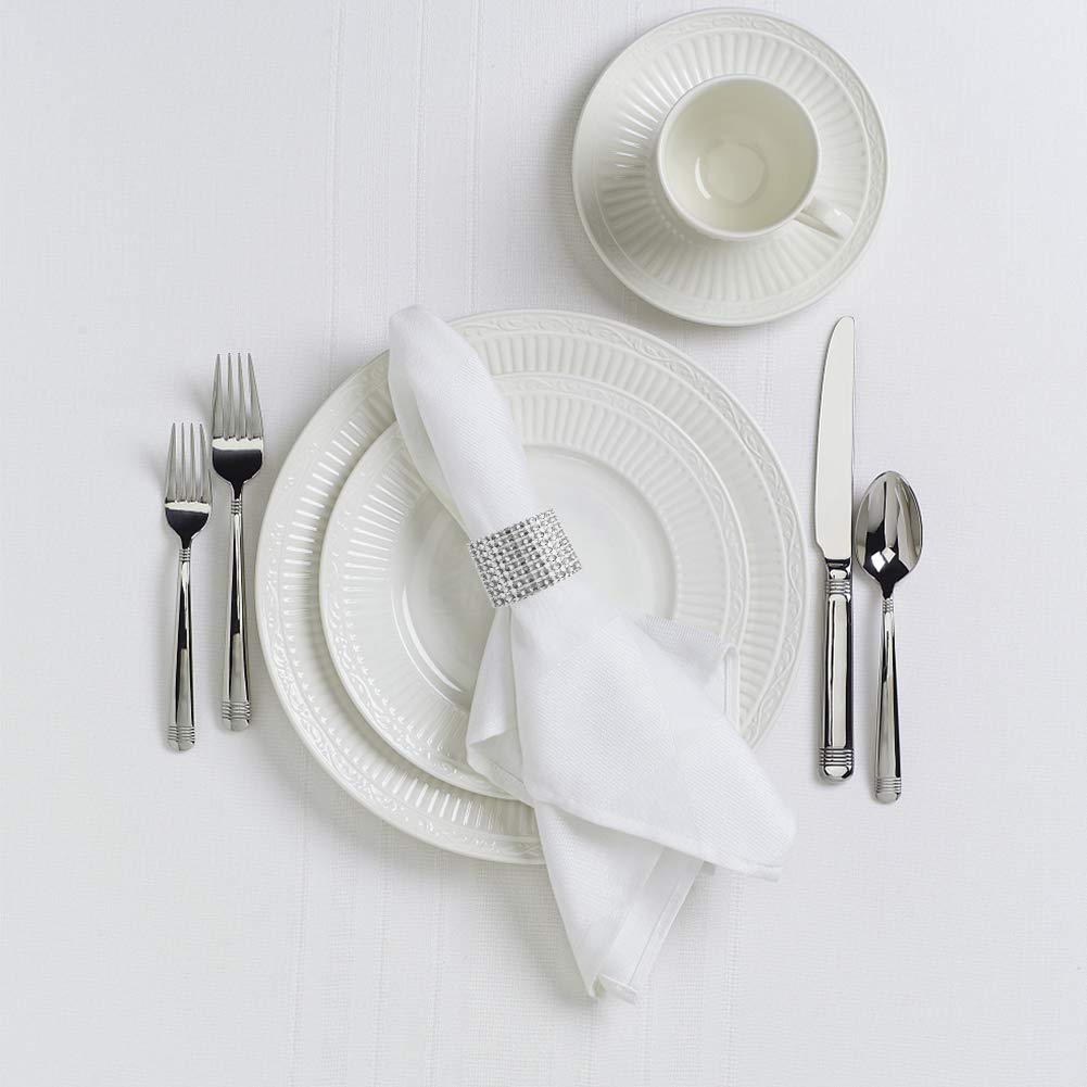 Accmor 100pcs Napkin Rings, Silver Napkin Rings Buckles for Table Decorations, Wedding, Dinner, Party, DIY Decoration