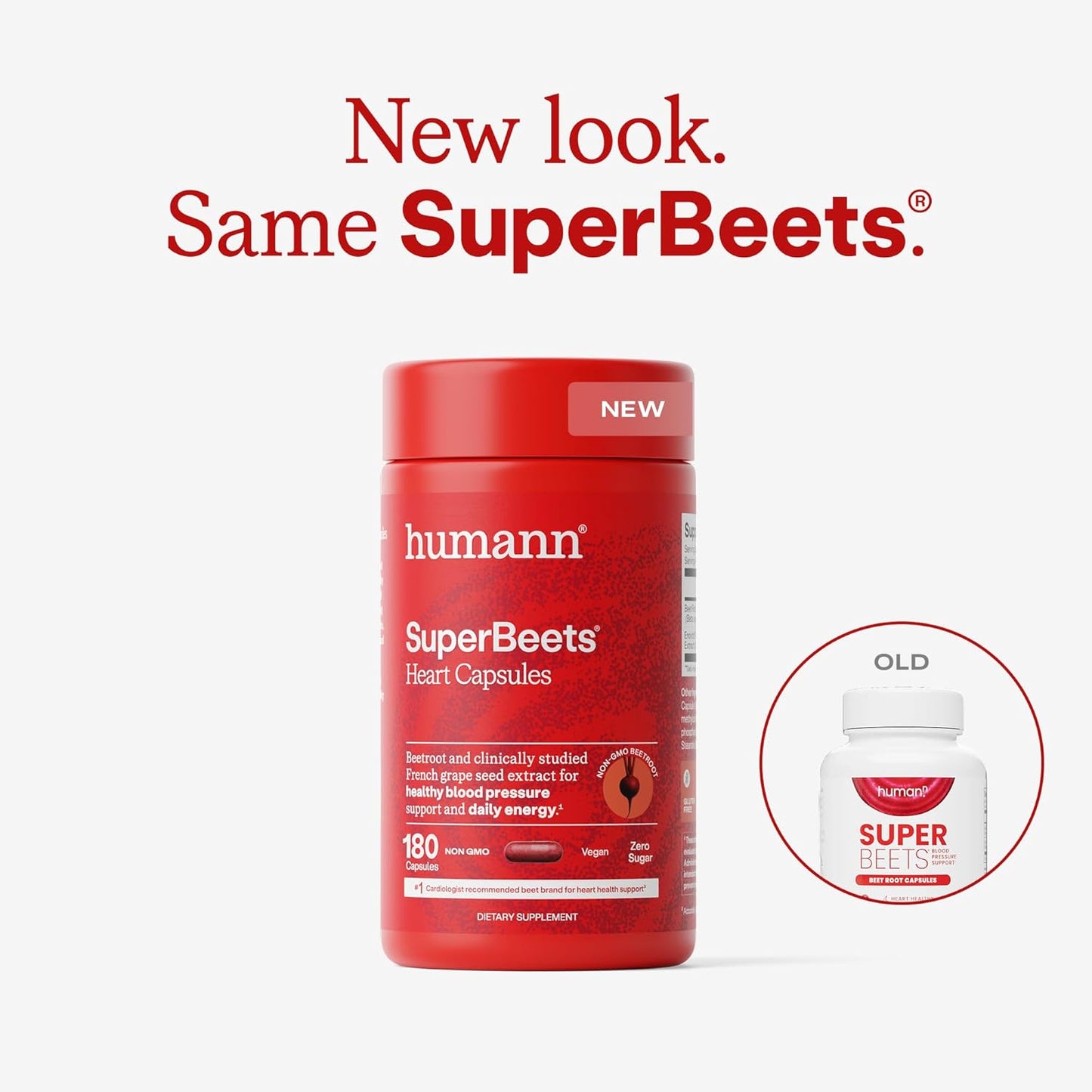HumanN SuperBeets Beet Root Capsules Quick Release 1000mg, Helps Support Nitric Oxide Production, Blood Pressure, Heart Health, Contains Non-GMO Beetroot Powder, Studied Antioxidants 180 Count