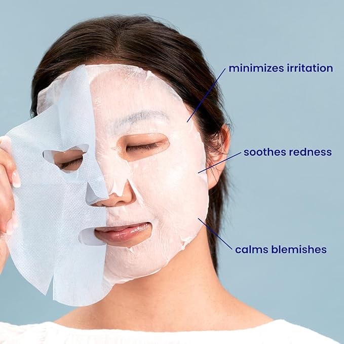 FACETORY K Beauty Face Mask Skin Care - CALMING Sheet Mask for ACNE-PRONE Skin with Heartleaf Extract | Calms Redness Smoothes Texture (10 Pack)