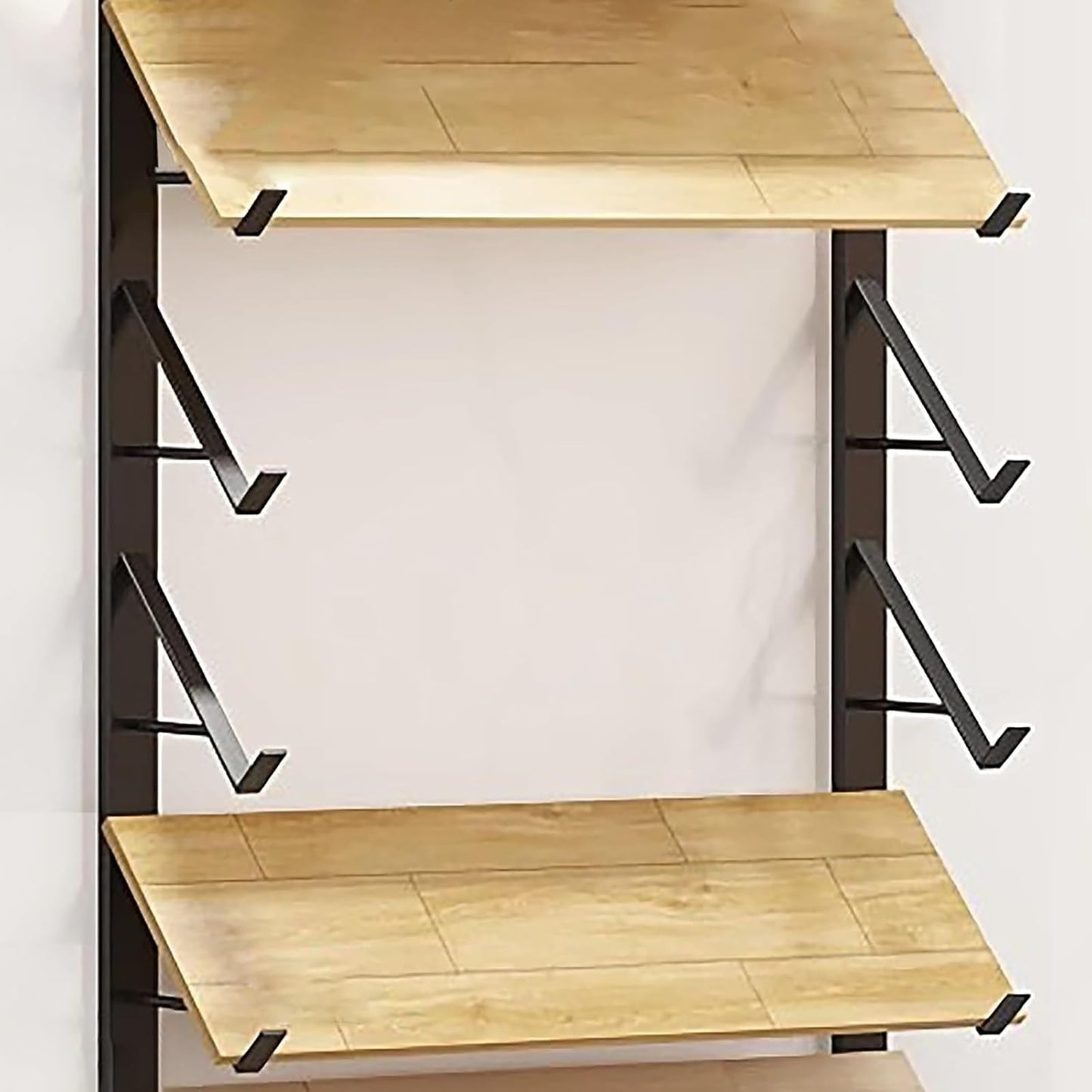 Floor Tile Sample Rack,Wall Mounted Tile Sample Display Rack - 10 Tier Metal & Wooden Storage Holder, Heavy Duty Floating Shelf for Retail Stores, Ceramic & Floor Tiles (White 20.5x140cm)