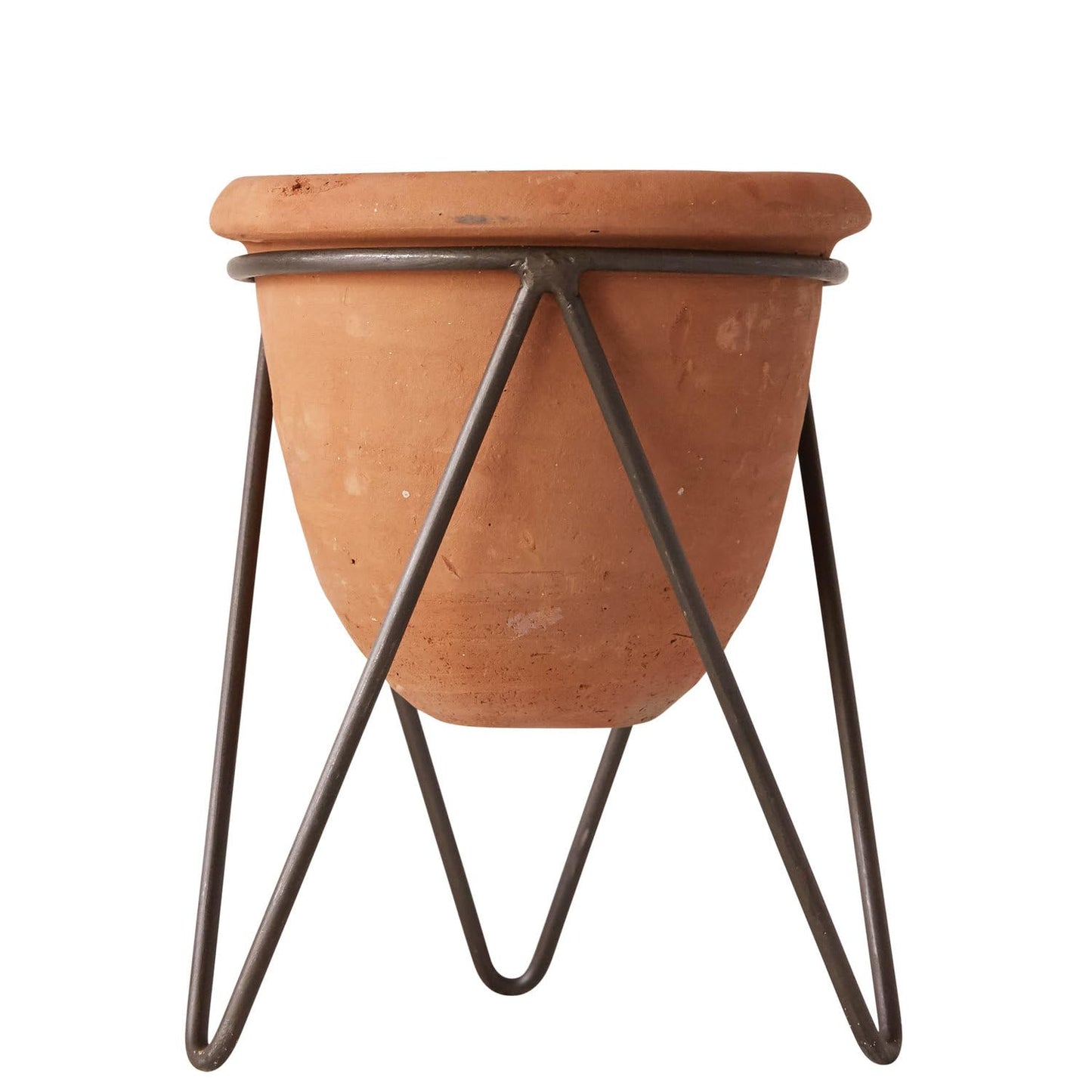 Creative Co-Op Terracotta Pot with Metal Stand