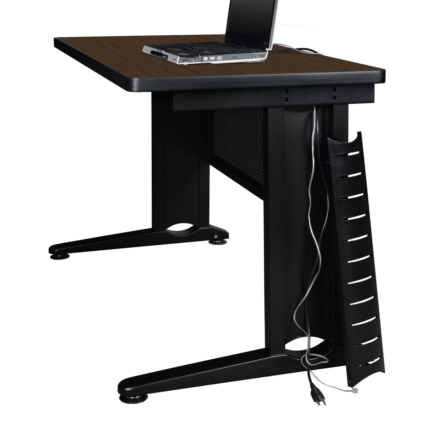 Regency Fusion 66 x 24 Teachers Desk with Single Pedestal Drawer Unit- Neo Walnut