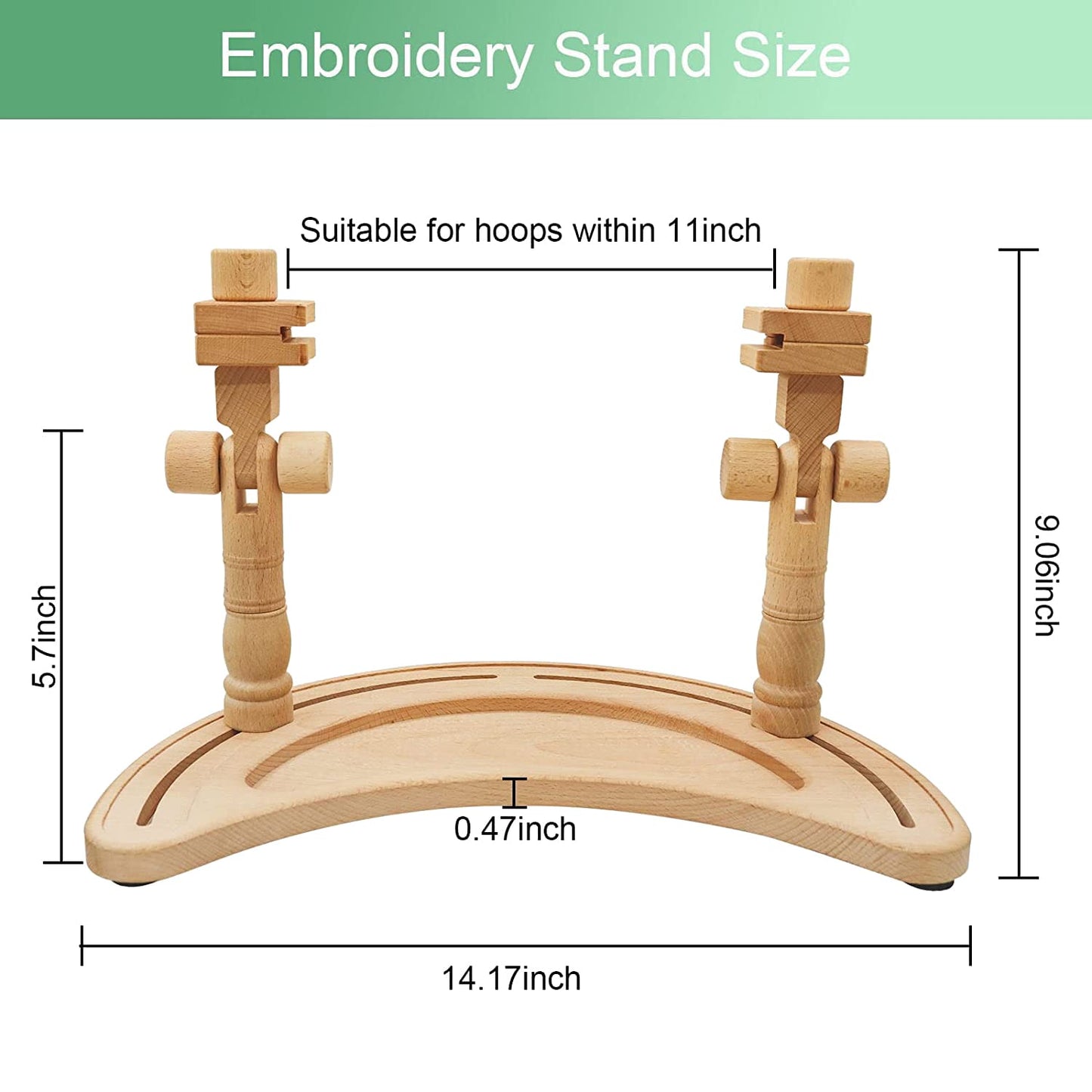 Adjustable Embroidery Stand, Wooden Hoop Stand Holder,Desktop 360° Rotating Embroidery Kit Lap Frame,B