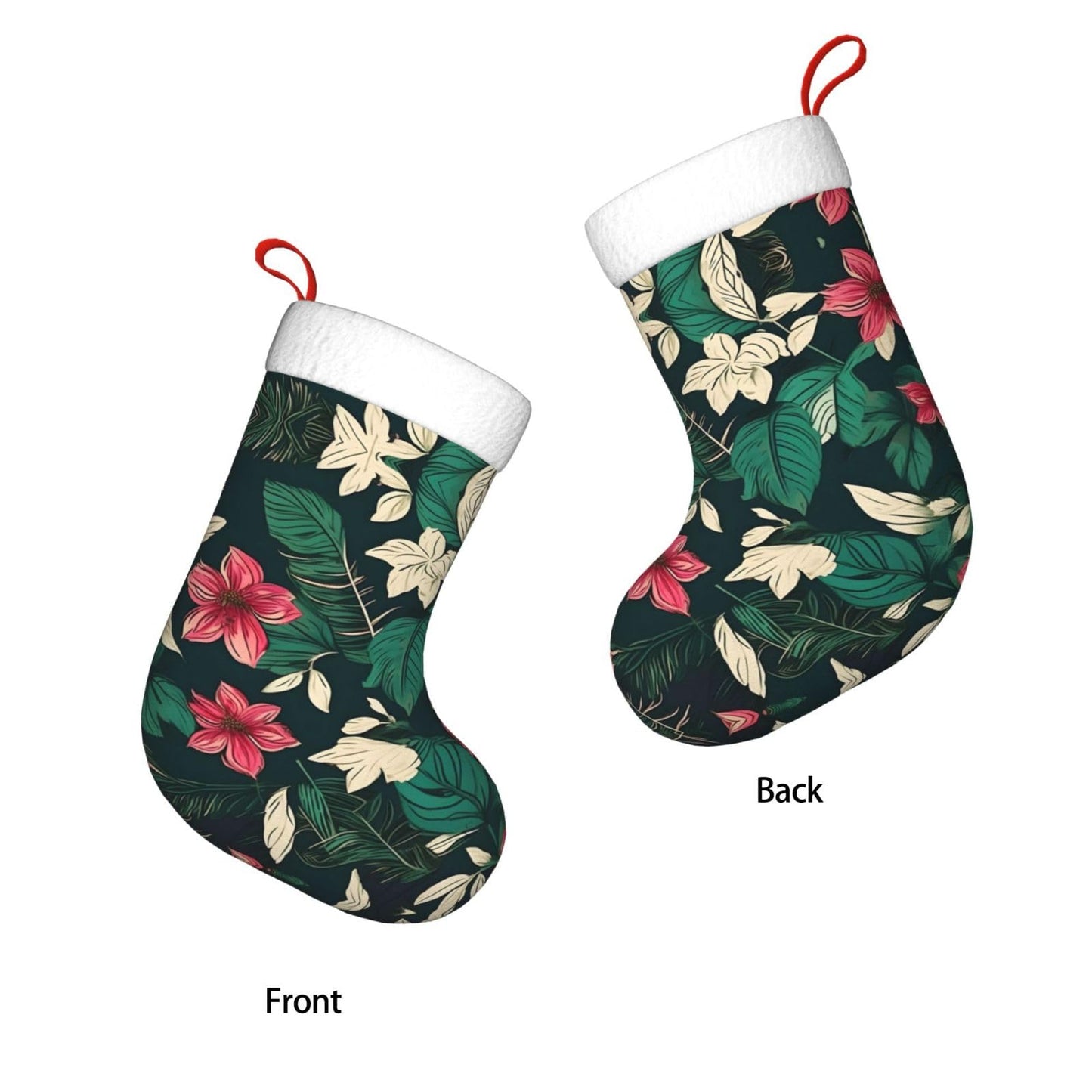 KOPUUYRD Flower Leaf Print Luxurious Holiday Socks,Unique Christmas Socks for Joyful Season,Festive Ornament Classic