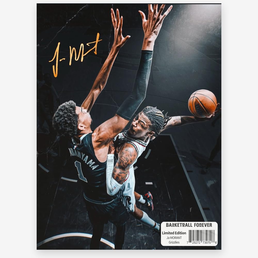MENKARWHY Ja Morant Signed Poster For Kids Room Bedroom Wall Decor-Basketball Superstar Posters Canvas Art Print Picture For Teen Boy Fans Birthday D3gifts