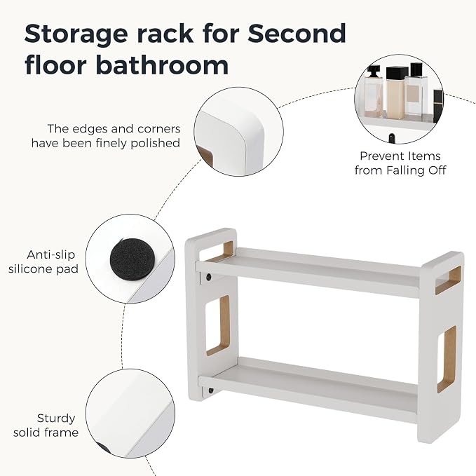Bathroom Organizers And Storage,Bathroom Counter Organizer,Bathroom Counter Shelf,Bathroom Sink Organizer,Vanity Organizers,Vanity Storage,Makeup Organizer Countertop,Perfume Display(White 2 Tier)
