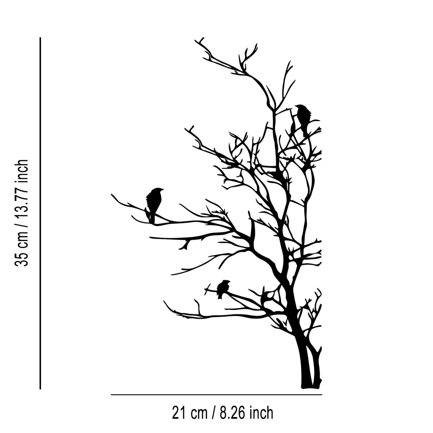 LIYOUYA Bird on a Branch Metal Wall Decor - Rustic Farmhouse Room Decor Simple Black Wall Art Home Decor for Living Room, Bathroom, Bedroom, Dining Room, Garden, Courtyard (Black)