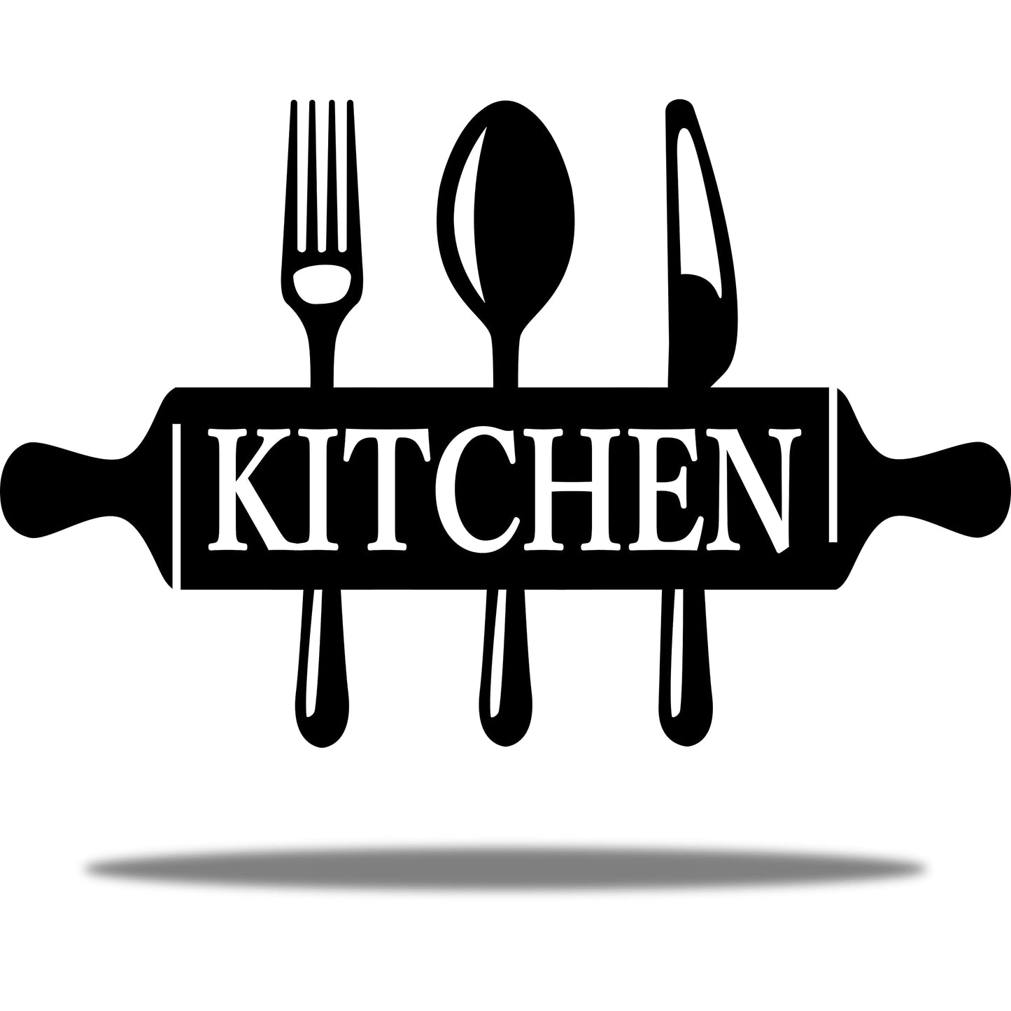 Vivegate Metal Utensil Wall Decor - Modern Black Country Sign for Kitchen and Dining Room