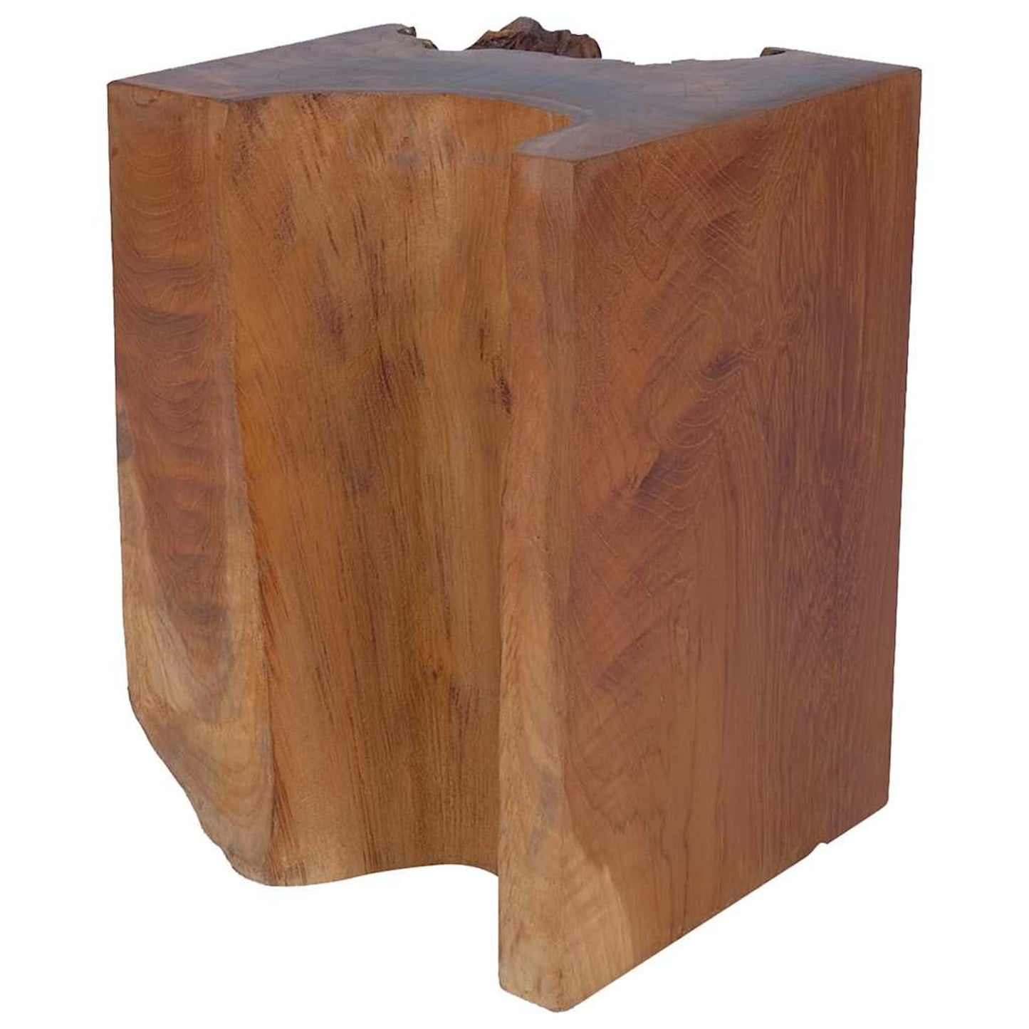 Tidyard Handmade Teak Wooden Stool with Rustic Charm, Unique Footrest or Side Table for Living Room 30 x 30 x 40 cm