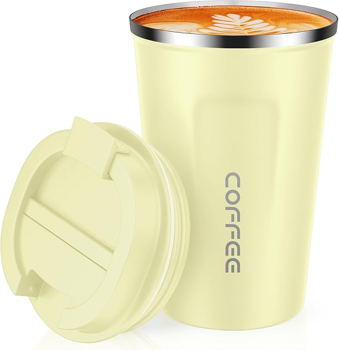 CS COSDDI 12 oz Stainless Steel Vacuum Insulated Tumbler - Coffee Travel Mug Spill Proof with Lid - Coffee Cups for Keep Hot/Ice Coffee,Tea and Beer