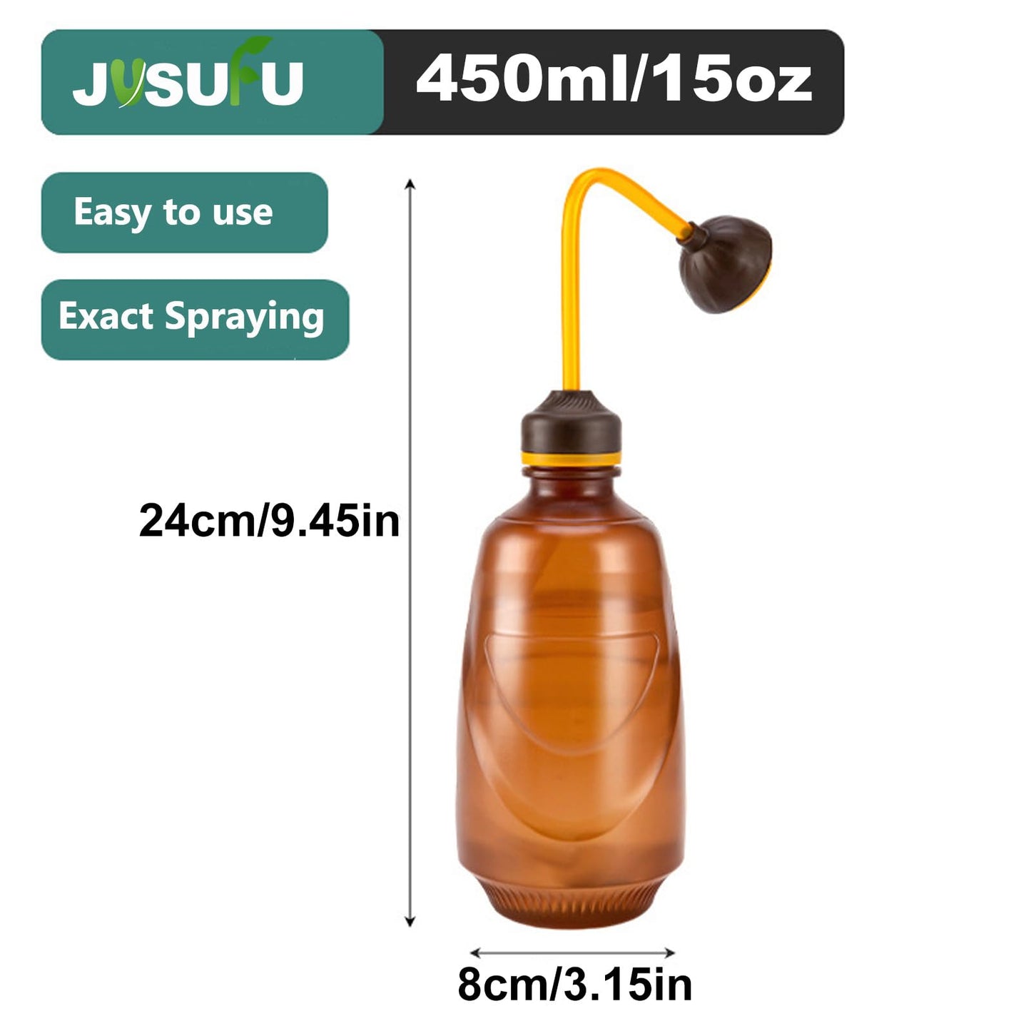 Watering Can for Seedlings, Tiny Watering Bottle for Small Desk Plants Andsucculent Plants 0.45L (Brown)