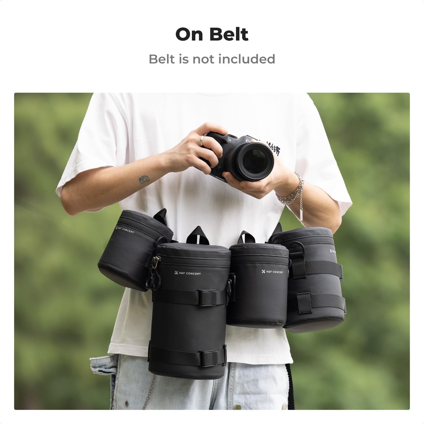 3.3" x5.7" K&F CONCEPT Camera Lens Pouch Case, Waterproof Zipper Lens Protective Bag, Shockproof All-round Camera Lens