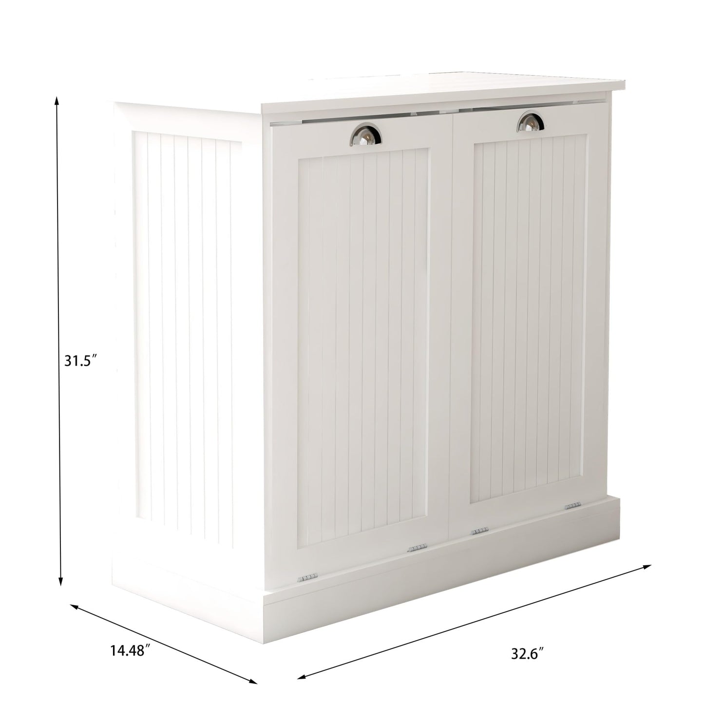 Contemporary Storage Cabinet, Two-Compartment Tilt-Out Laundry Sorter Cabinet, for Bathroom Hallway,for The Kitchen