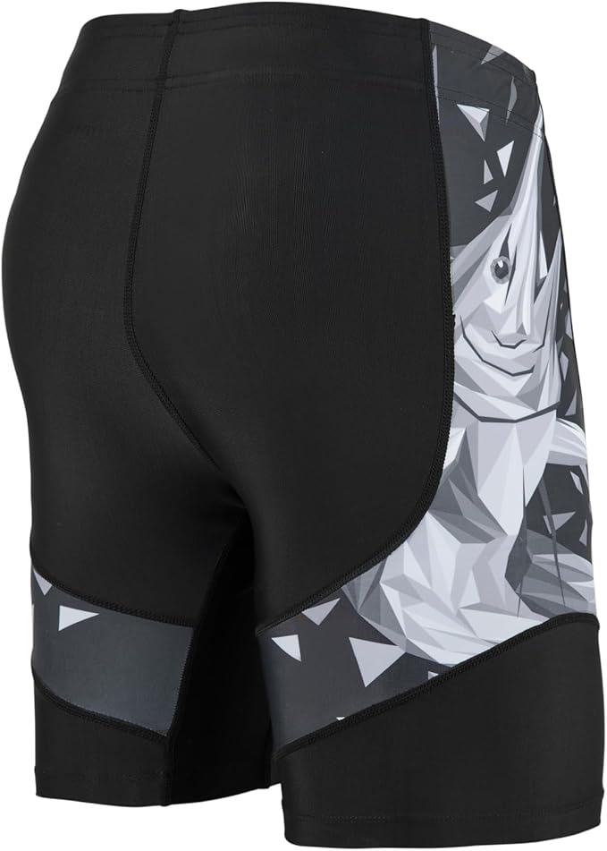 HUGE SPORTS Men's Rash Guard Swim Shorts Compression Swimming Jammer Cool Dry Active Swimsuit Workout Shorts Sports Tights