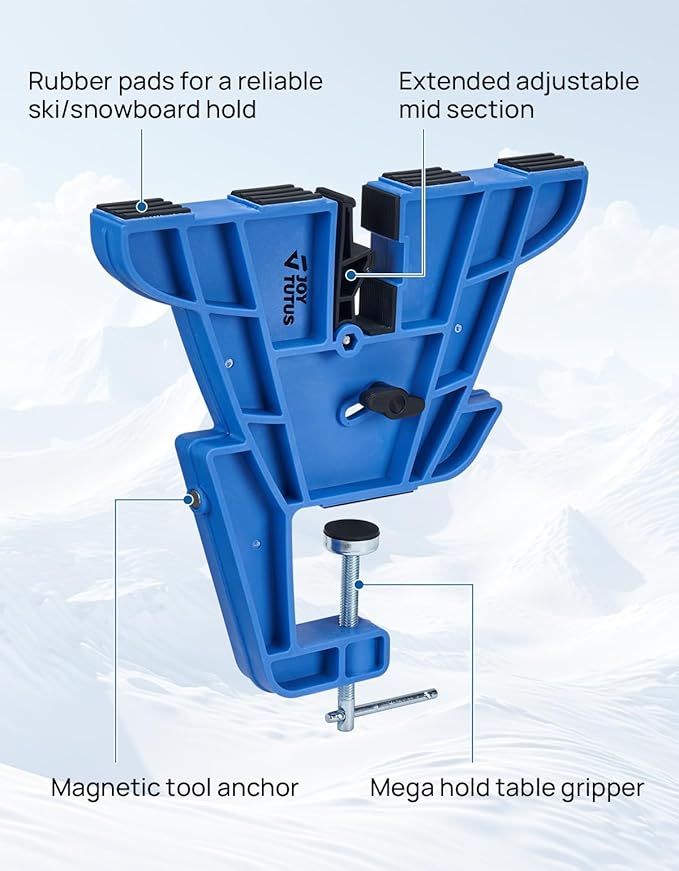 JOYTUTUS Ski and Snowboard Vises for Tuning, Edges and Waxing, Non-Slip Snowboard Clamp with Rubber Pads, Vice Grips for Ski/Snowboard Tuning Equipmentï¼? Pieces/2 Pieces Set