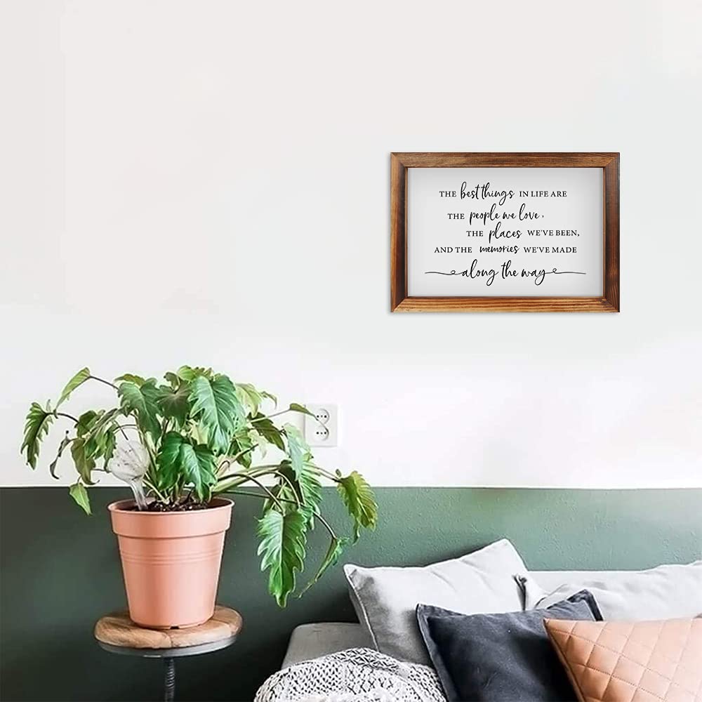 CHDITB The Best Things In Life Framed Wood Sign Plaque(16"×11"), Wooden Wall Table Sign with Scripture Bible Verse Quotes, Vintage Family Sign Housewarming for Home Bedroom Farmhouse Guest Room