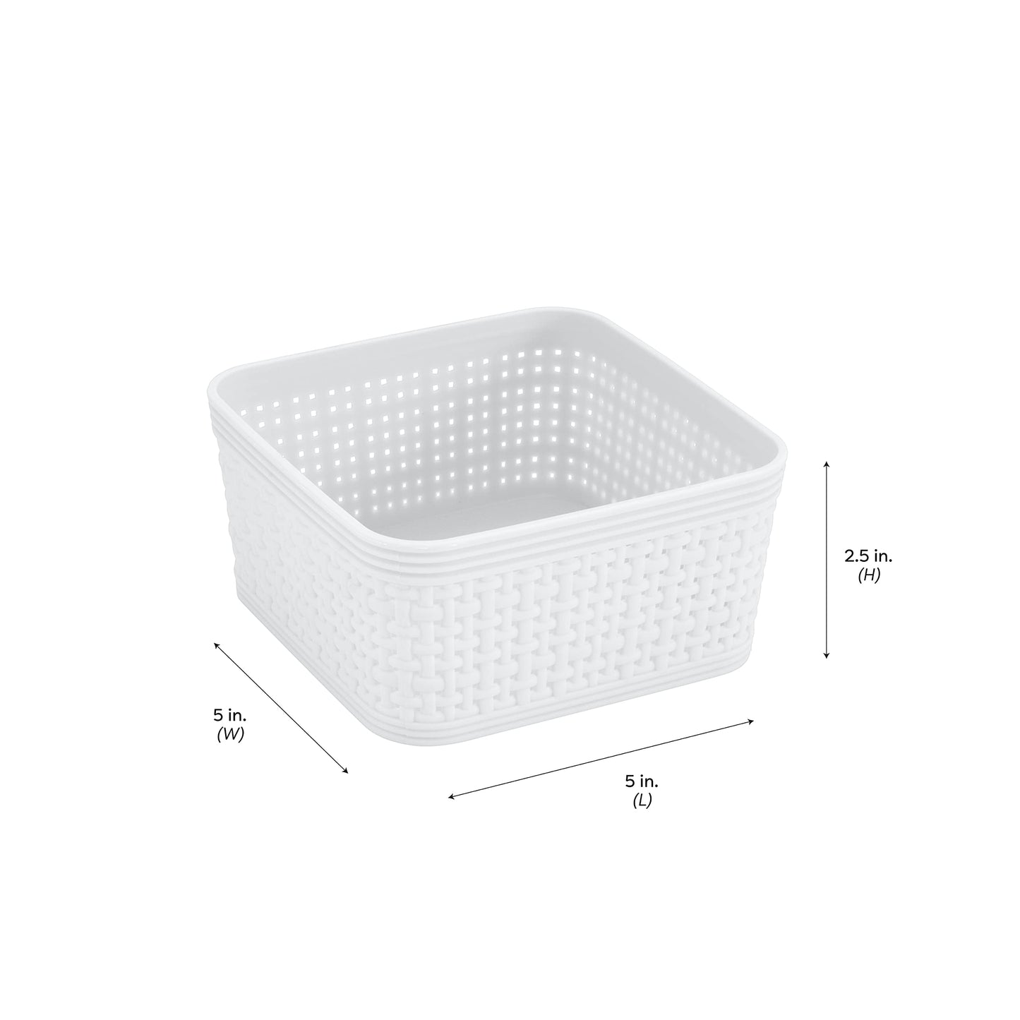 Simplify 6 Piece Organizing Set | Multiple Size Bins | Multipurpose | Office | Desk | Dorm | Bathroom | Storage Basket | Small Items | Accessories | White
