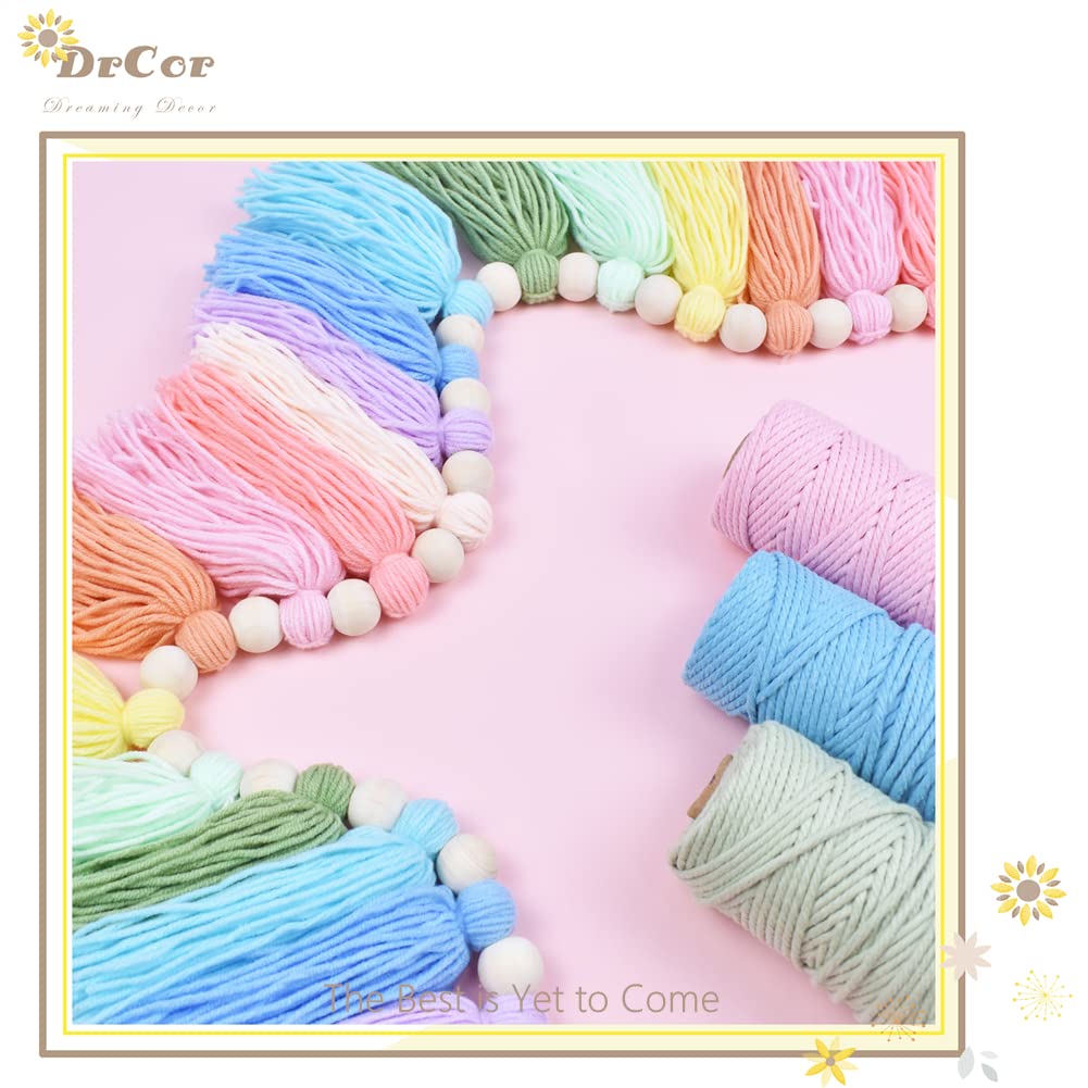 DrCor Pastel Rainbow Tassel Garland – Boho Classroom Decor for Back to School, Baby Shower, Party Banner for Nursery, Kids Room, Birthday or Graduation Decoration
