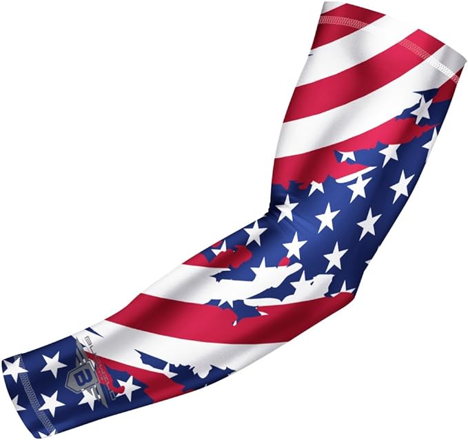 Bucwild Sports Flag Compression Arm Sleeve - Perfect for Baseball Basketball Football - Youth & Adult Sizes