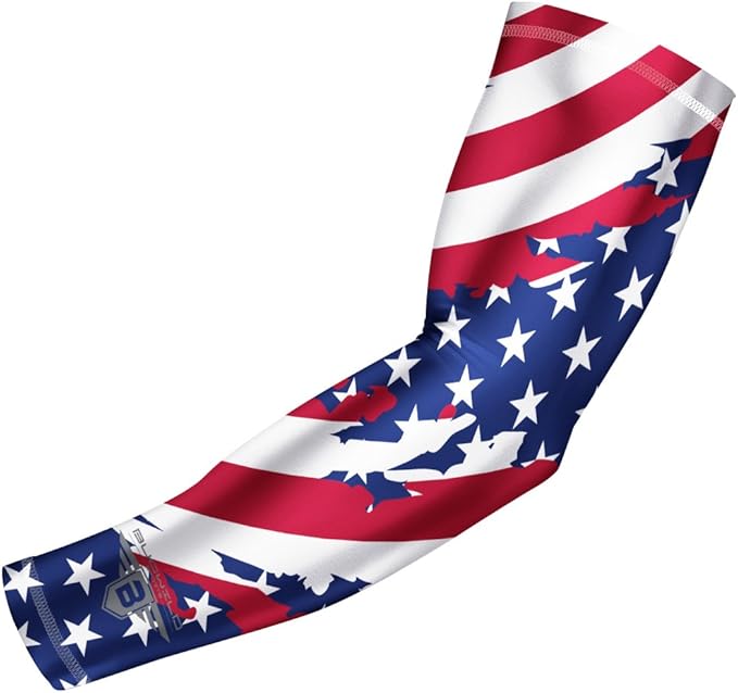 Bucwild Sports Flag Compression Arm Sleeve - Perfect for Baseball Basketball Football - Youth & Adult Sizes