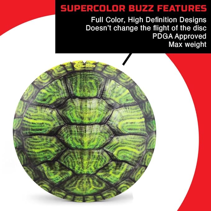 Discraft ESP Buzzz Supercolor Midrange Disc Golf Disc - Custom Design Discraft Discs - Straight Flying and Great for All Skill Levels - Free Mini Marker Included