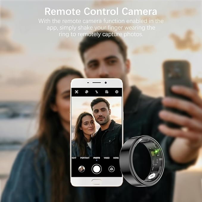Smart Health Rings for Women Men, Fitness Tracker with Heart Rate, Blood Oxygen, HRV, Sleep Tracker, Step Tracker, No Subscription Fee, IP68 Waterproof Smart Ring for iphone & Android (Black 10#)