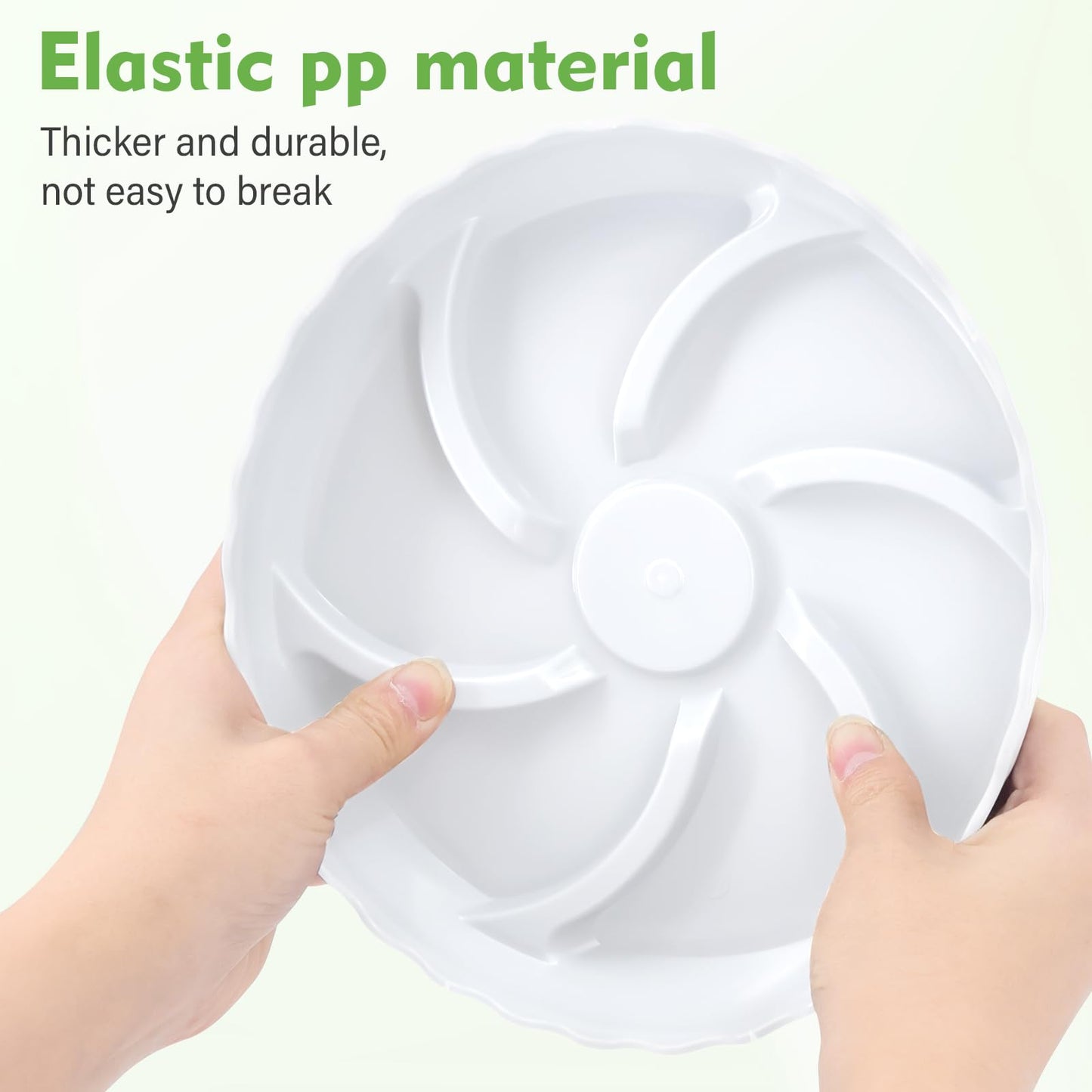 ittyfei 6 Pack 8 Inch Plant Trays for Pots, Raised Ridge Plant Saucers,6 10 12 14 Inch Durable Plastic Plant Pot Saucer,White Round Plant Water Catcher Tray for Indoors (White, 8inch 6pack)