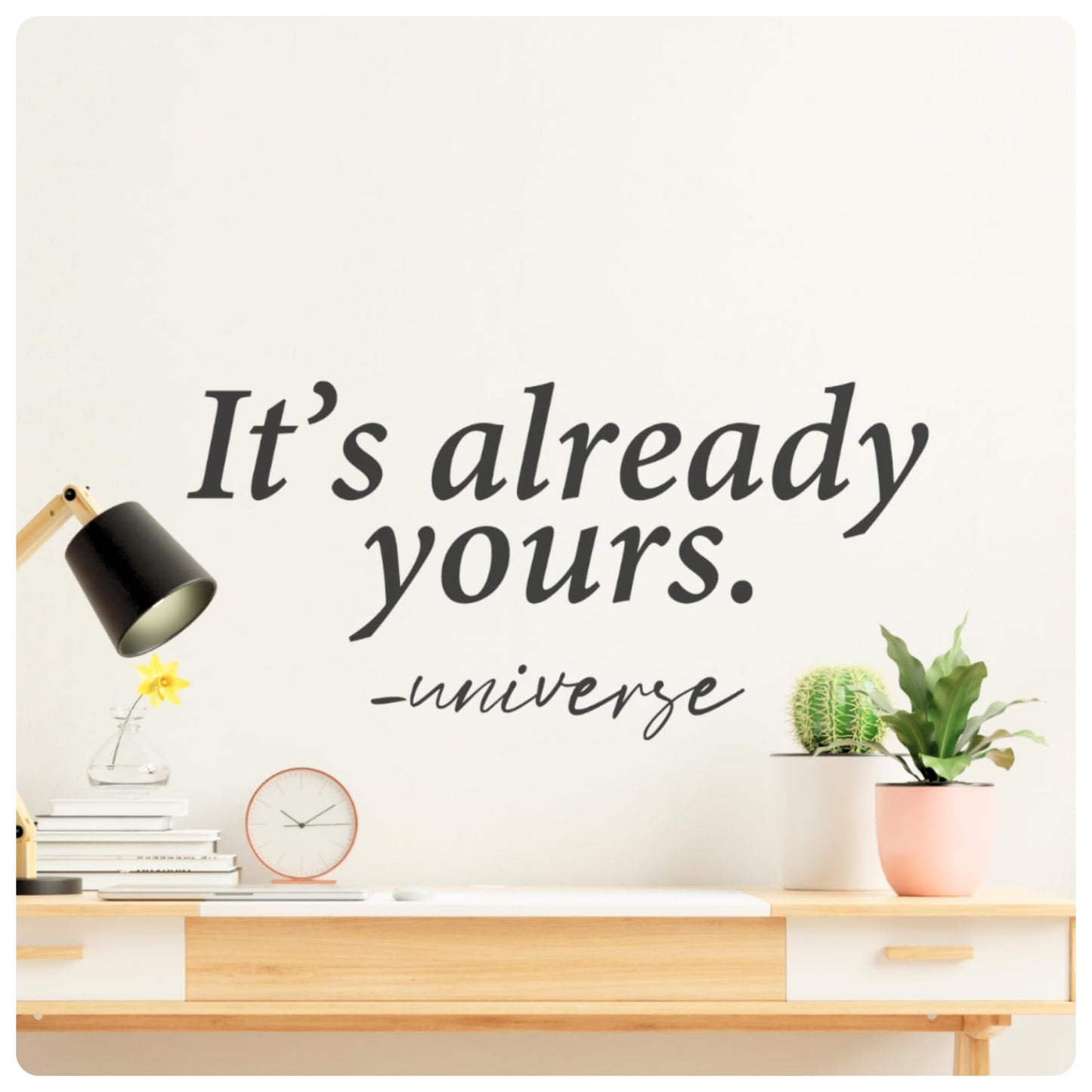 My Vinyl Story | It's Already Yours - Universe | Motivational Large Gym Wall Decal Quote for Home Gym Yoga Exercise Fitness Workout Fitness Motivational Wall Art Decor Vinyl Removable Sticker 37x10 In