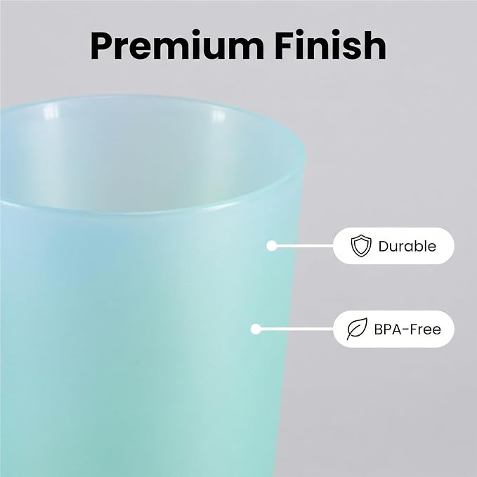 AOYITE Large Plastic Cups 32 oz - Reusable Big Drinking Cup set of 12 - BPA Free Dishwasher Safe Tall Drinking Glasses - Unbreakable Water Tumblers for Kids Kitchen Outdoor