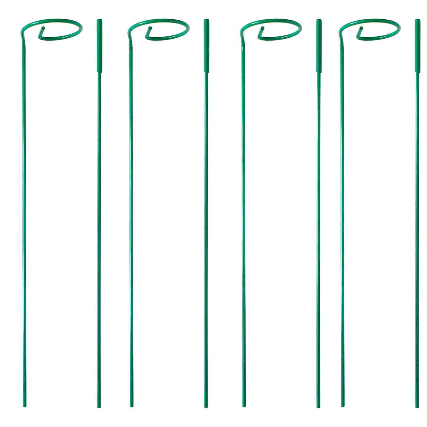 PFNRTH 4 Pack Plant Stakes,Plant Support Stakes for Two Sizes(16 or 32 Inches),Plant Stakes for Outdoor Plants,Garden Flower,Tomato(Green)