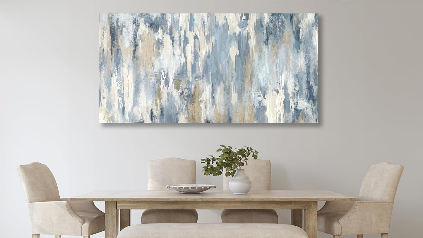 Shoci Large Abstract Wall Art - Gray Blue Beige Canvas Pictures for Living Room Contemporary Painting Prints Decor Modern Graffiti Artwork Wall Art for Bedroom Home Office Decoration 20" X 40"