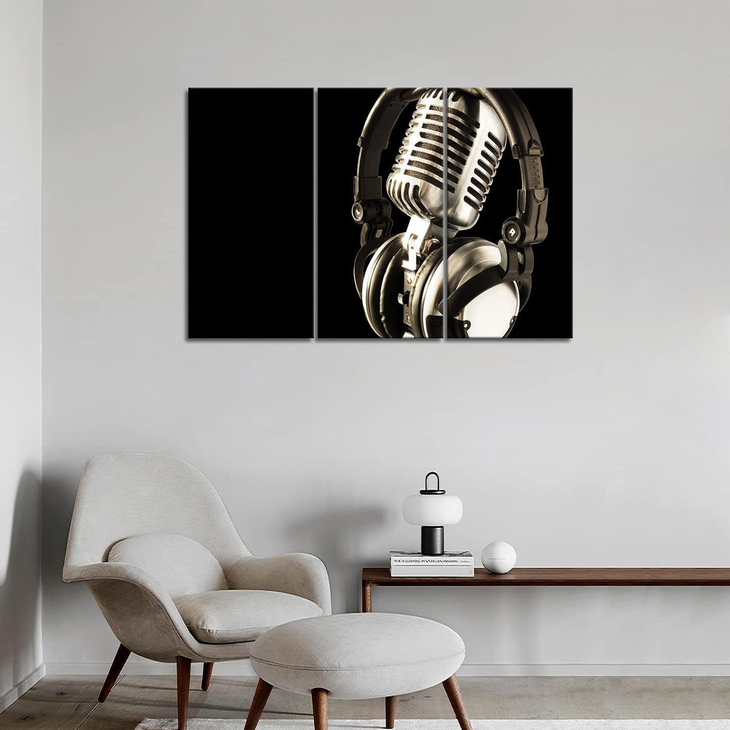 Firstwallart Headphone And Microphone Hangs On It Wall Art Painting The Picture Print On Canvas Music Pictures For Home Decor Decoration Gift