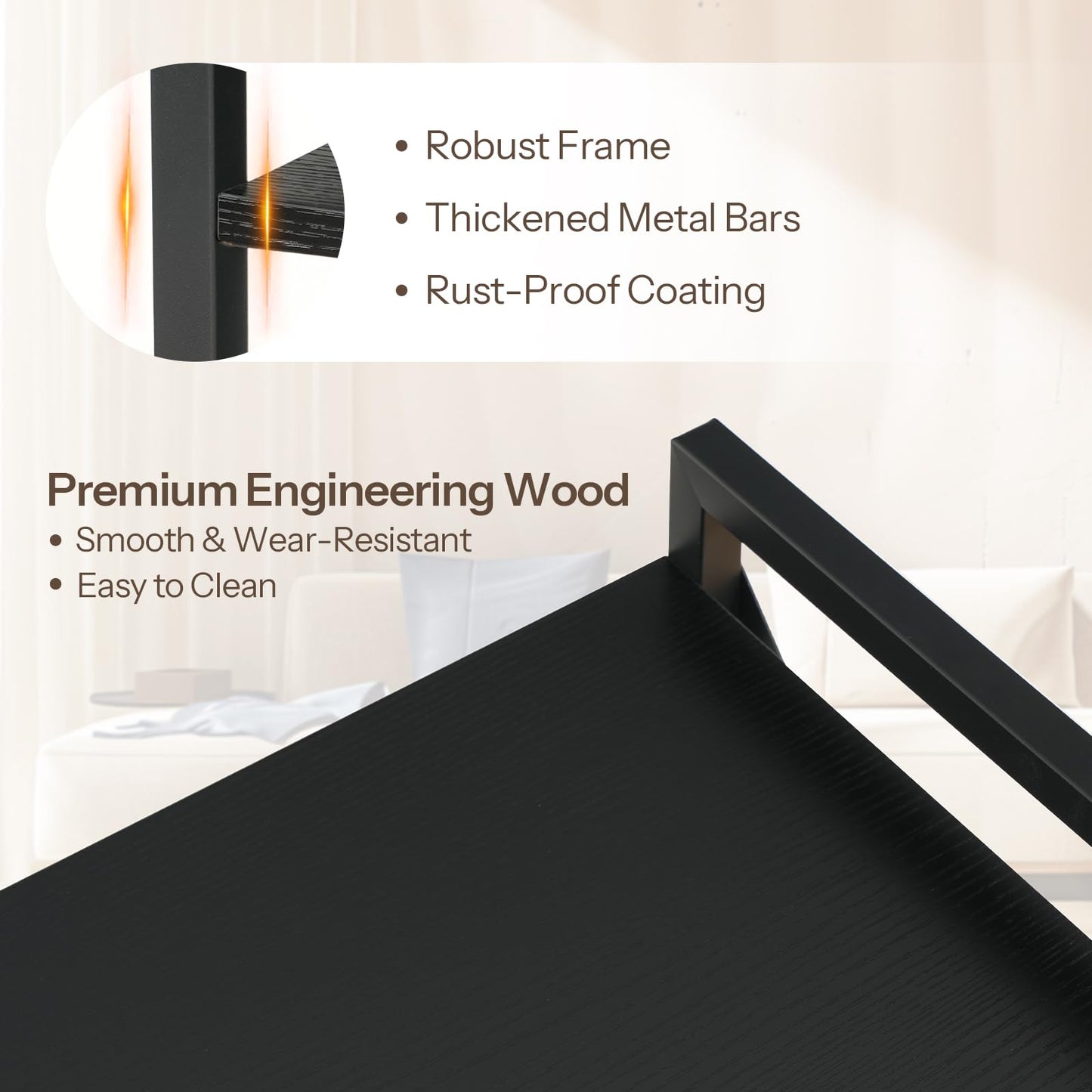 HOOBRO Bookshelf, 3-Tier Industrial Bookcase, Book Shelf Storage Organizer, Small Bookshelf with Metal Frame for Living Room, Bedroom, Home Office, Kitchen, Black BB71SJ01