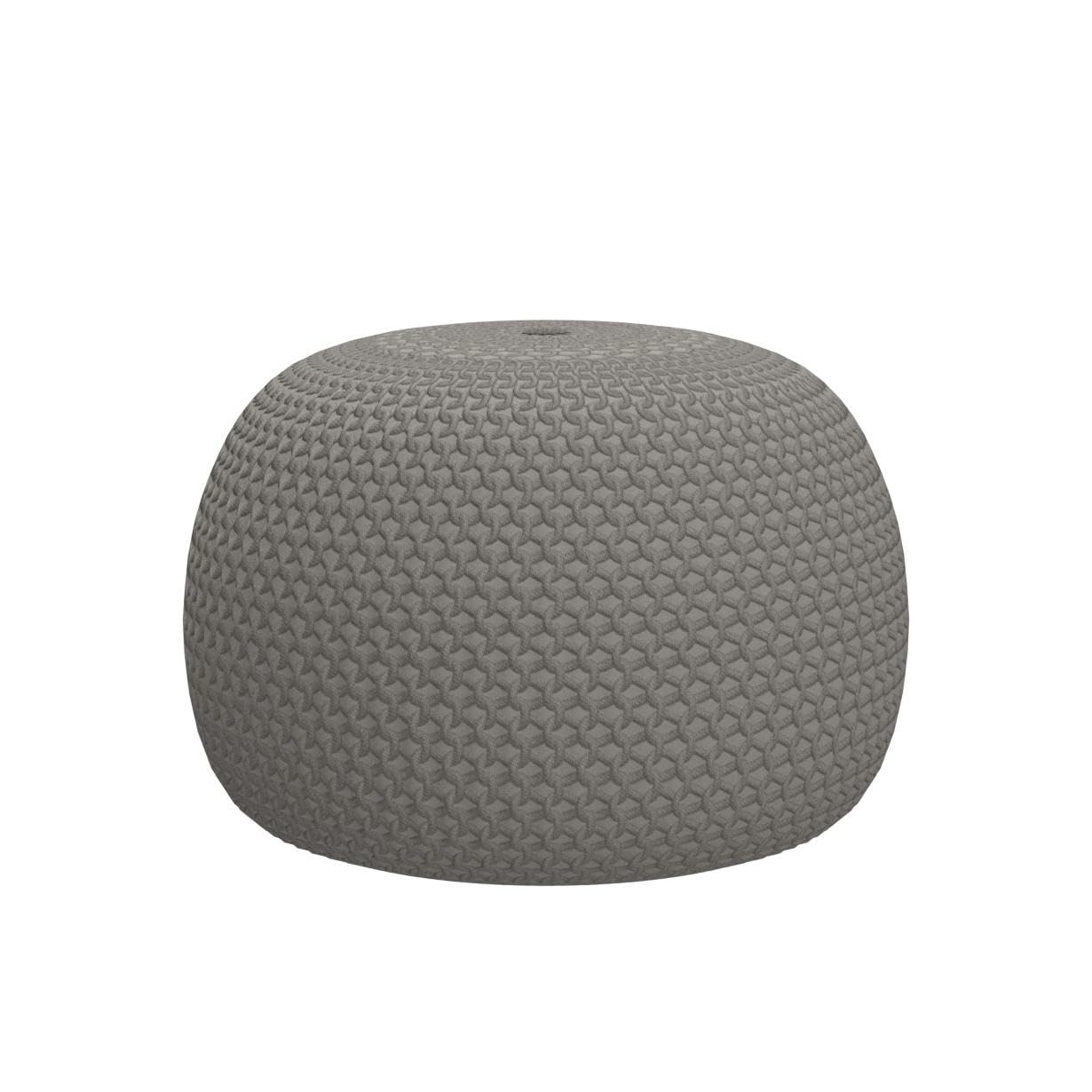 FRELISH DECOR Round Pouf Ottoman Hand Knitted 100% Cotton Pouf - Foot Stool - Knitted Bean Bag - Floor Chair for Living Room Bedroom - Foot Rest for Couch (20 Diameter x 14 Height) - Beige
