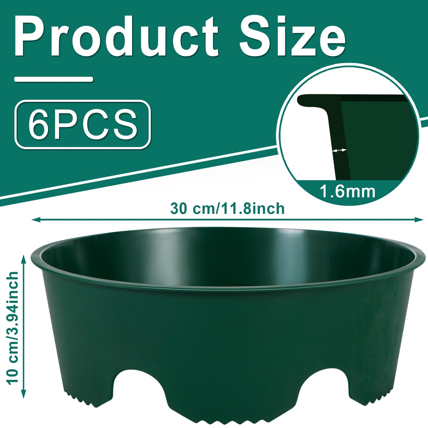 GJQ 6PCS 12 Inches Plant Rings for Outdoor Plants, Plant Rings, Planting Ring, Planting Grow Rings to Separate Rock and Pest for Deep Watering Veggies Herbs and Flowers